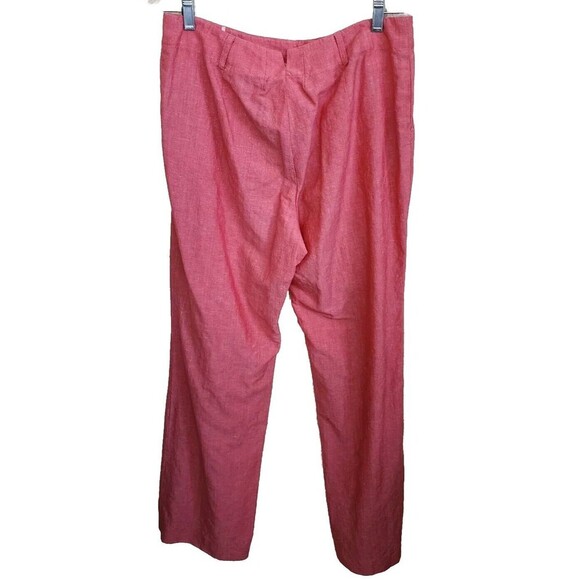 LOUIS FERAUD Women's Linen Virgin Wool Blend Straight Leg Knit Pants SIZE 12 EUC - Picture 2 of 12